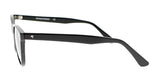 Side view of the black rectangular Fatheadz BURST Sunglasses with clear lenses, showcasing a small logo on the temple for that classic brand style.