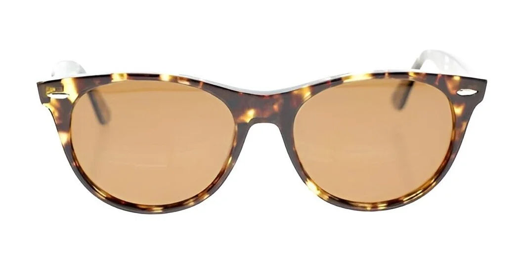 Fatheadz BURST sunglasses in a tortoise shell design with polarized brown lenses, seen from the front.