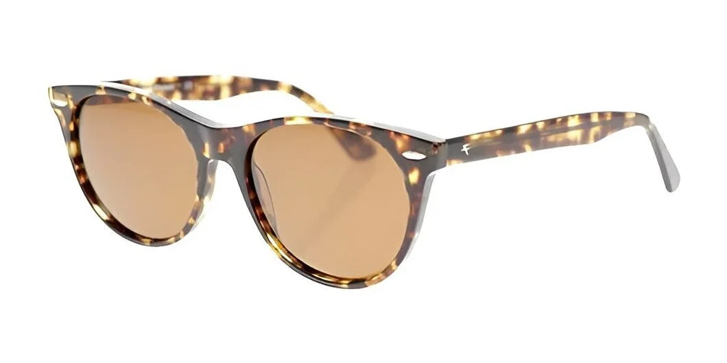 Fatheadz BURST sunglasses in a tortoiseshell cat-eye design, featuring brown polarized lenses, a classic look, and thin arms.