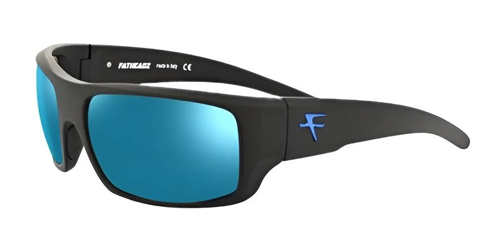 Fatheadz CHECKED OUT Sunglasses Matte Black Flare Navy Blue