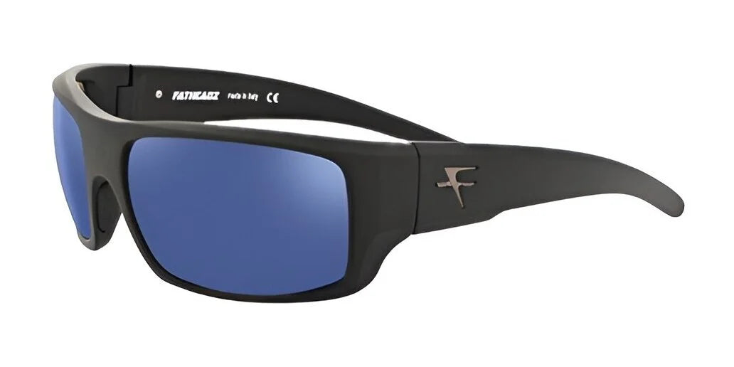 Fatheadz CHECKED OUT Sunglasses Matte Black Tripel Gun Blue