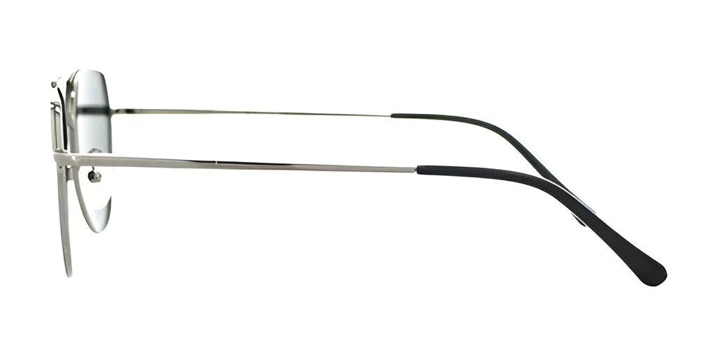 Side view of Fatheadz COLLYWOBBLES Sunglasses with thin metal frames and black temple tips, featuring a modern geometric shape.