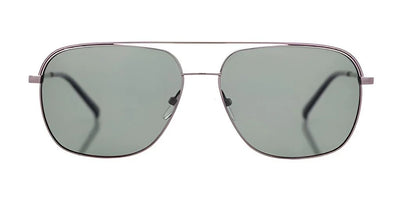 The Fatheadz FANDANGLE Sunglasses, size 60, feature a silver aviator design with polarized dark green lenses that provide exceptional UV protection.