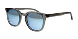 The Fatheadz FLIPSIDE Sunglasses are designed with gray frames and blue-tinted, polarized lenses that provide superior UV protection, and they also include a subtle logo on the arm.