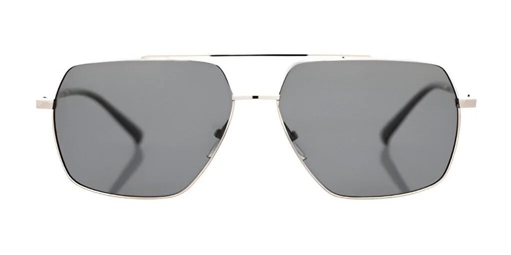 Explore the Fatheadz JABBERWOCK Sunglasses in Size 57, showcasing a square design with dark polarized lenses and a slender metallic frame for an oversized fit.