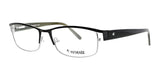 The Fatheadz JULIO Eyeglasses offer a sleek and stylish design with semi-rimless frames in black, featuring the brand's distinctive logo on the temple—a truly premium addition to any wardrobe.