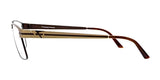 A side view of the elegant brown and gold Fatheadz LIMIT Eyeglasses in size 61, showcasing thin frames and brown temple tips, tailored for larger head sizes.