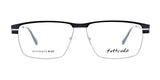 Black and silver framed glasses, labeled with "Ultimate Fit" and the brand name "Fatheadz LIMIT Eyeglasses," are specifically crafted for larger head sizes. These sleek and stylish eyeglasses, from Fatheadz in size 61, offer both comfort and flair.