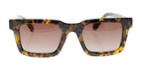 Fatheadz MELLO sunglasses in tortoiseshell with a square shape and gradient lenses, providing UV protection, viewed from the front.