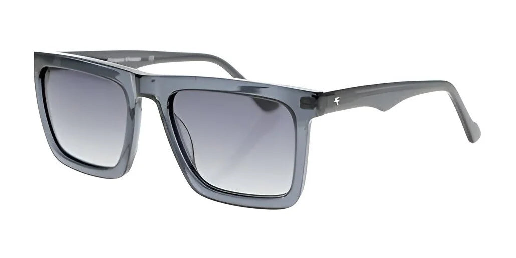 The Fatheadz MONSOON Sunglasses are gray with a square shape and oversized frames, featuring gradient polarized lenses and a subtle logo on the temples.