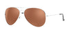 Fatheadz PILOT Sunglasses / Silver / Brown / Size 60