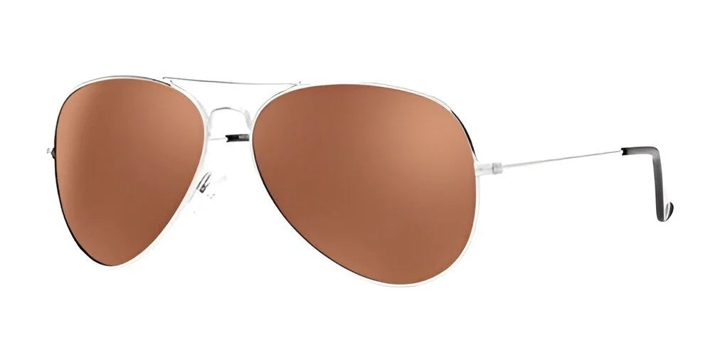 Fatheadz PILOT Sunglasses Silver Brown