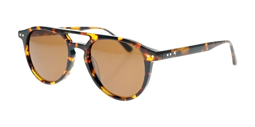 Explore the Fatheadz ROLLER Sunglasses, designed for larger head sizes with a chic tortoiseshell aesthetic. These Size 52 sunglasses feature round brown lenses and provide 100% UV protection for optimal eye safety.