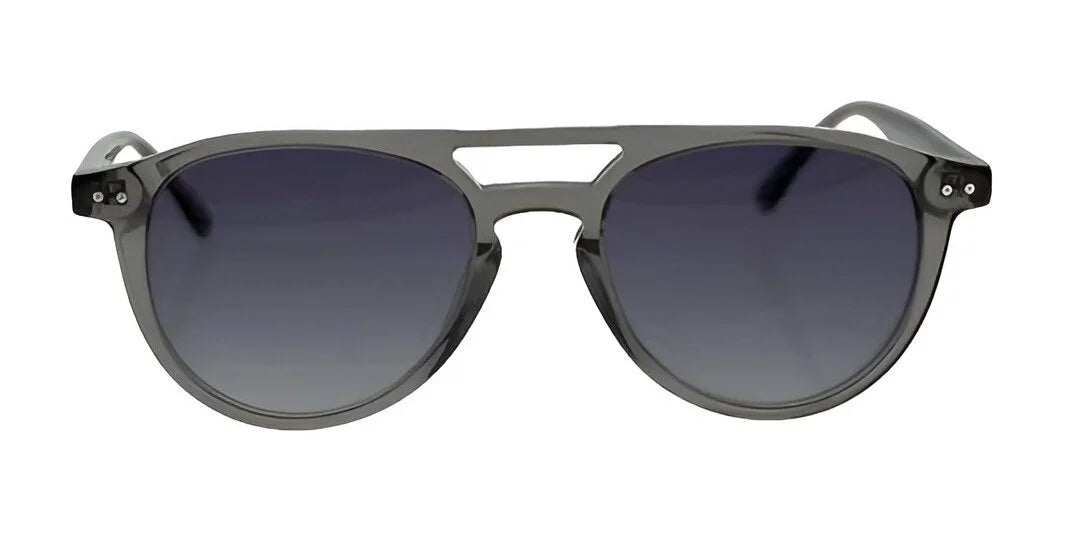 The Fatheadz ROLLER Sunglasses in Size 52 feature a double bridge design and gray frames with dark lenses that provide 100% UV protection. Ideal for those with larger head sizes, these stylish shades deliver both comfort and eye safety.