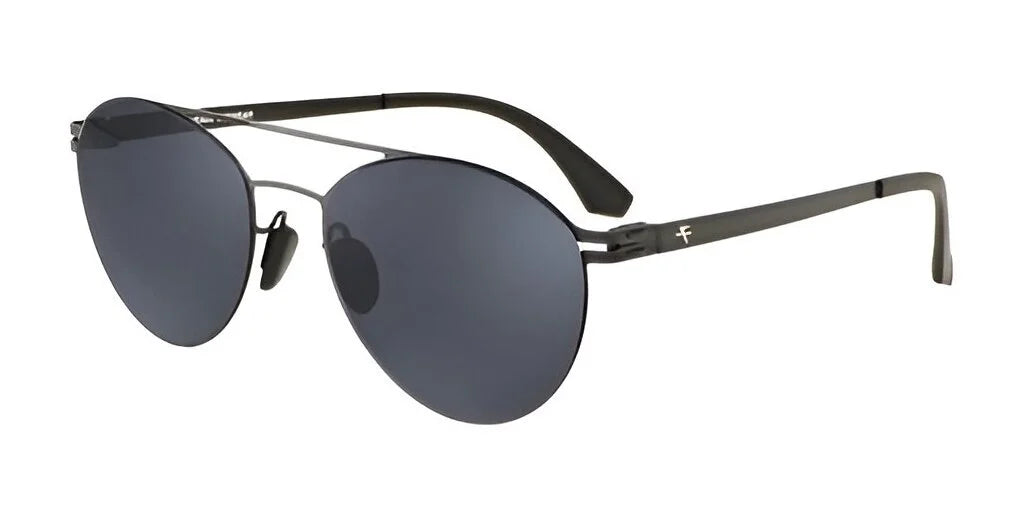 Fatheadz SANDBAG black round-frame sunglasses featuring polarized dark lenses and thin metal arms.