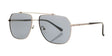Fatheadz TAKEOVER Sunglasses by Fatheadz, featuring a silver frame and polarized blue-tinted lenses in size 61, are the perfect addition to any men's accessory collection, elegantly showcased on a white background.
