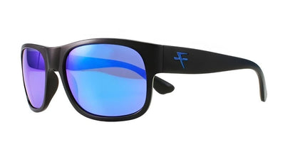 Discover the striking design of Fatheadz THE DON Sunglasses, Size 62. These sunglasses feature oversized frames equipped with reflective blue lenses and a sophisticated blue logo on the arm. Ideal for any sunny day, they ensure you make a statement while benefiting from optimal clarity with their polarized lenses.