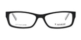 These black rectangular glasses with clear lenses are perfect for individuals with larger head sizes. The interior is marked with "Ultimate Fit" and "Fatheadz THE MIK Eyeglasses | Size 60" to guarantee an ideal fit.