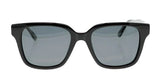 Fatheadz TRIPPER Sunglasses in size 53, featuring black square frames with dark polarized lenses for enhanced UV protection, shown in a front view.