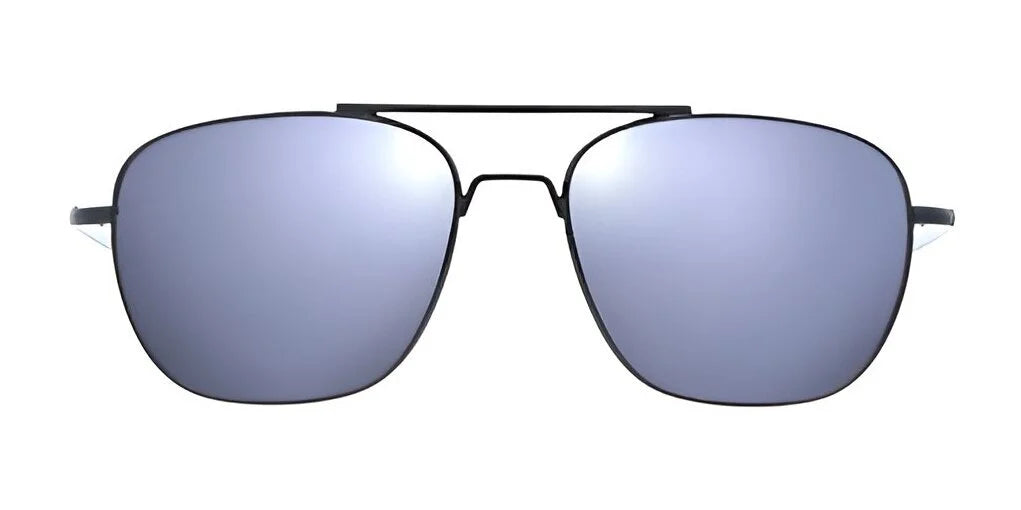 The innovative and daring design of the Fatheadz VORTAC Sunglasses showcases reflective blue lenses paired with sleek black frames, epitomizing the distinctive style unique to Fatheadz.