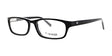 Rectangular eyeglasses in black with a larger fit, showcasing the stylish and functional Fatheadz WALLSTREET logo on the temple.