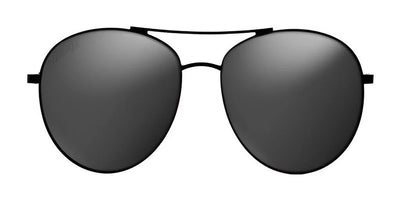 The Fatheadz ZOUND Sunglasses | Size 60 showcase black aviator frames accompanied by dark, polarized lenses on a clean white backdrop. These oversized shades from Fatheadz combine stylish design with excellent eye protection.
