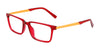 Flexon J4018 Eyeglasses | Size 48 / Red Crystal/Orange