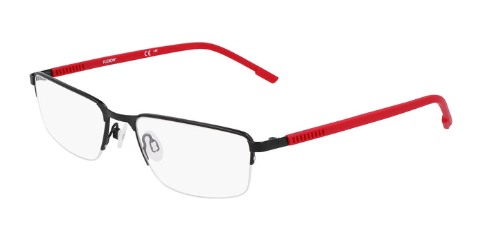Flexon E1146 Eyeglasses | Size 54 / Satin Black / Crimson