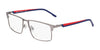 Flexon E1153 Eyeglasses | Size 53 / Satin Gun/Red