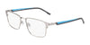 Flexon E1154 Eyeglasses | Size 54 / Satin Silver/Cerulean