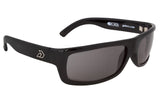 The Gatorz Sturgis sunglasses from Gatorz feature a sleek black design with dark lenses, embodying the spirit of freedom and showcasing a subtle logo on the temple.