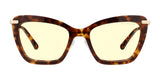 Gunnar Anna Computer Glasses, size 54, feature tortoiseshell cat-eye frames with yellow-tinted lenses. They use GUNNAR lens technology to provide a stylish look while blocking blue light.