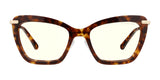 Gunnar Anna Computer Glasses in tortoiseshell cat-eye frames, size 54, feature a stylish brand logo on the side and GUNNAR lens technology for superior blue light blocking.