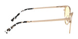 Side view of Gunnar's Apex Computer Glasses, Size 51, featuring thin frames with yellow lenses to reduce digital eye strain and marbled earpieces on the temples.