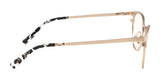 Side view of Gunnar's Apex Computer Glasses (Size 51), featuring gold frames and tortoiseshell-patterned temple tips, designed to alleviate digital eye strain.