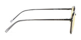 Side view of Gunnar Atherton Computer Glasses, size 48, with yellow lenses and black frames. They feature straight temples and GUNNAR's advanced lens technology for optimal blue light protection.