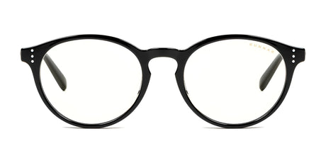 Gunnar Attache Computer Glasses, size 50, feature round black rims with a stylish nylon frame and advanced blue light protection technology.