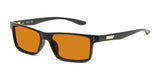 Gunnar Vertex Computer Glasses, size 55, feature a sleek black frame and amber-tinted lenses specifically designed to reduce blue light and protect your eyes from digital screens. Displayed on a white background, these Gunnar glasses not only safeguard your vision but also offer UV protection.