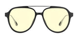 The Gunnar Call of Duty Ghost Edition Computer Glasses feature a black aviator style with yellow-tinted lenses and a thin top brow bar, ideal for immersive gaming.
