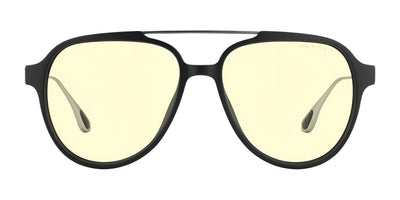 The Gunnar Call of Duty Ghost Edition Computer Glasses feature a black aviator style with yellow-tinted lenses and a thin top brow bar, ideal for immersive gaming.
