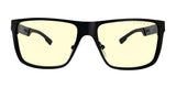 Gunnar Call of Duty Covert Edition Computer Glasses, Size 57, feature patented lens technology for superior eye protection. They have a black rectangular frame with yellow-tinted lenses on a white background.