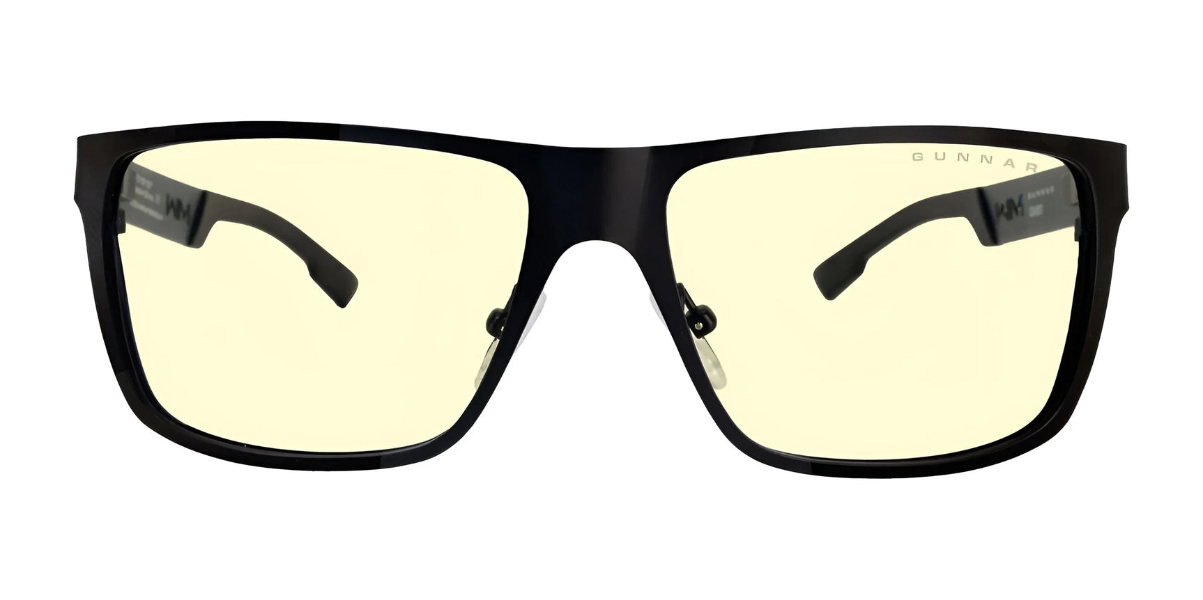 Gunnar Call of Duty Covert Edition Computer Glasses, Size 57, feature patented lens technology for superior eye protection. They have a black rectangular frame with yellow-tinted lenses on a white background.