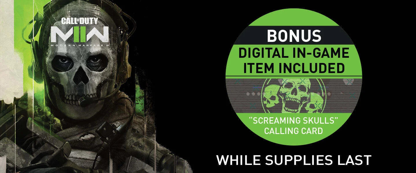 Masked soldier from Call of Duty: Modern Warfare II with bonus digital item. Enhance your experience using Gunnar Call of Duty Covert Edition Computer Glasses, featuring patented blue light-blocking technology for ultimate gaming sessions.