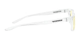 The Gunnar Cruz Kids Computer Glasses, Size 49, feature clear frames with yellow lenses and "Gunnar" on the temple. They are designed to expertly filter out blue light for protection.