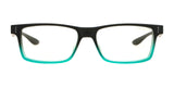 The Gunnar Cruz Computer Glasses, size 55, offer stylish protection with GUNNAR lens technology. They feature a trendy black-to-teal gradient frame and clear lenses to shield against blue light.