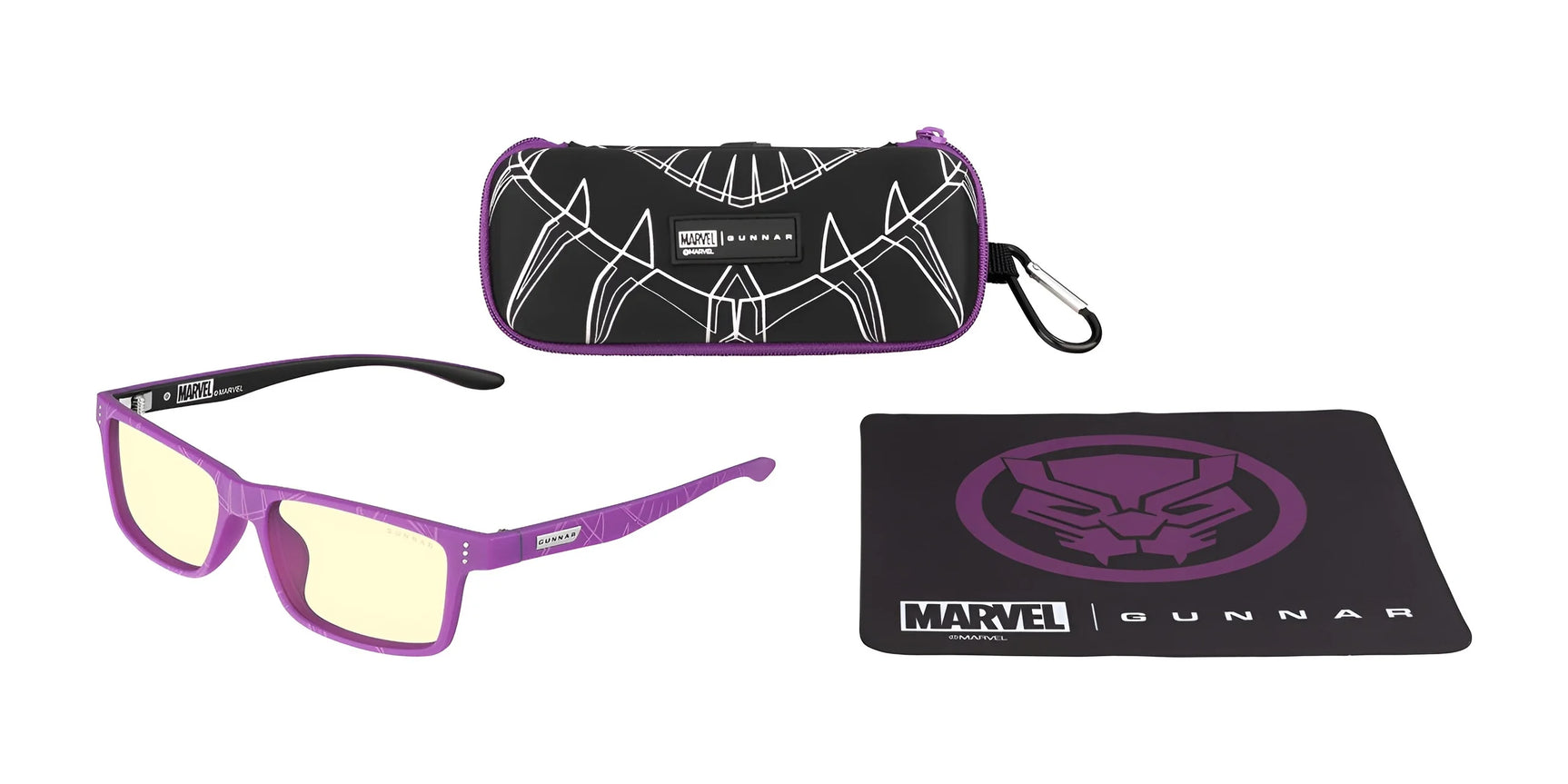 Discover unparalleled style with the Gunnar Cruz Black Panther Edition Computer Glasses. Featuring a lightweight nylon frame, blue light protection, Marvel branding, and a themed case and cloth, this set is ideal for any fan.