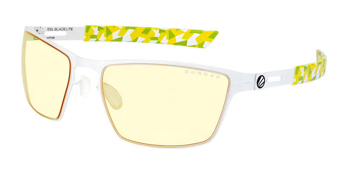 Gunnar ESL Blade Lite Computer Eyeglasses | Size 55 / White / Amber Neutral Focus