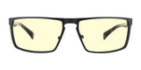 The Gunnar Fremont Computer Glasses | Size 59 blend stainless steel and acetate in a sleek black frame with yellow-tinted lenses that block blue light for enhanced eye comfort.