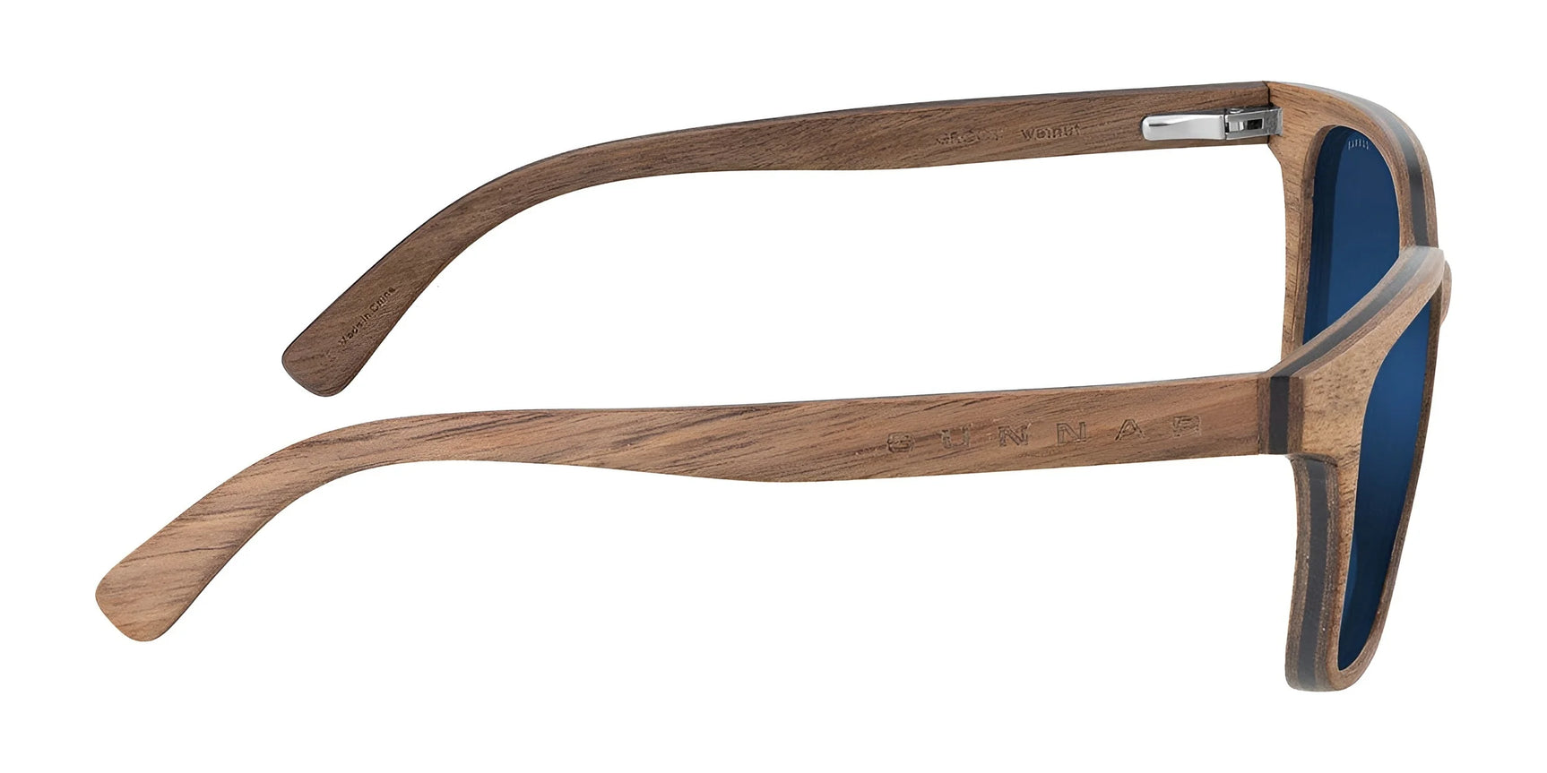 Side view of the Gunnar Groot Marvel Edition sunglasses, expertly crafted for style and function, featuring blue lenses.