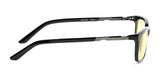 Side view of Gunnar Haus Computer Glasses size 53, featuring black rims and yellow-tinted lenses, expertly designed for blue light blocking.